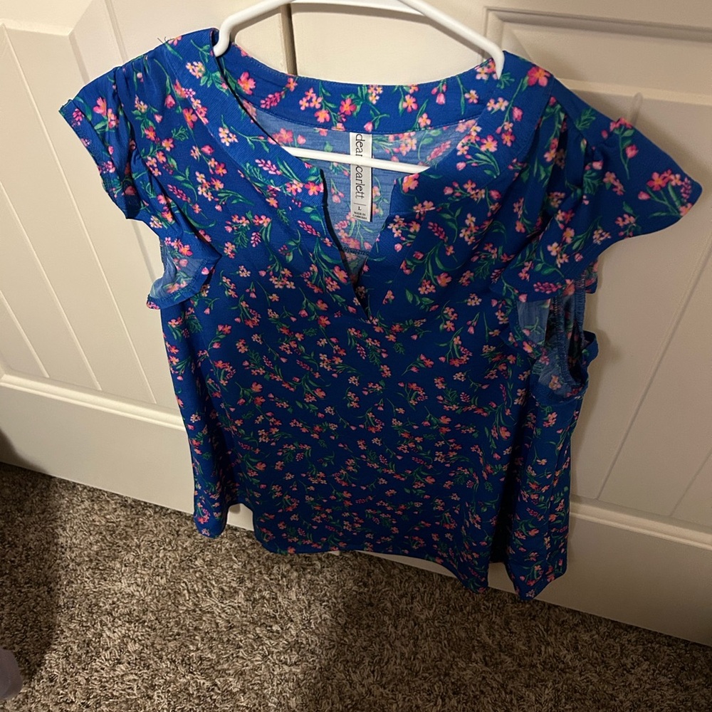 Dear Scarlett brand wrinkle free tank blouse size large BRAND NEW NON WORN